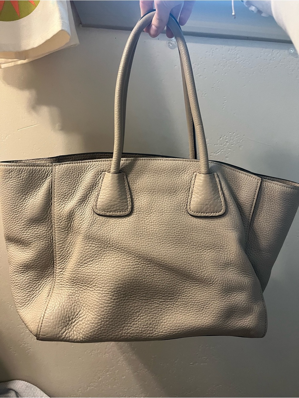 Prada Pebbled Leather Tote in Taupe - Picture 2 of 5